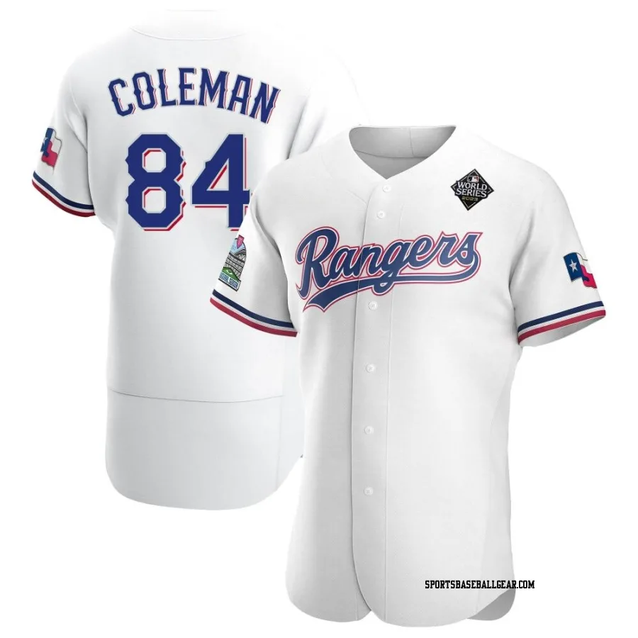 Carson Coleman Men's Texas Rangers White Authentic Home 2023 World Series Jersey