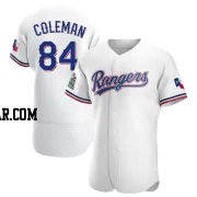 Carson Coleman Men's Texas Rangers White Authentic Home Jersey