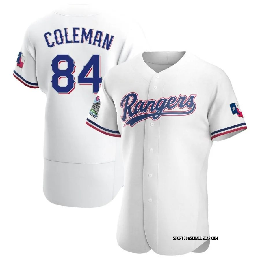 Carson Coleman Men's Texas Rangers White Authentic Home Jersey