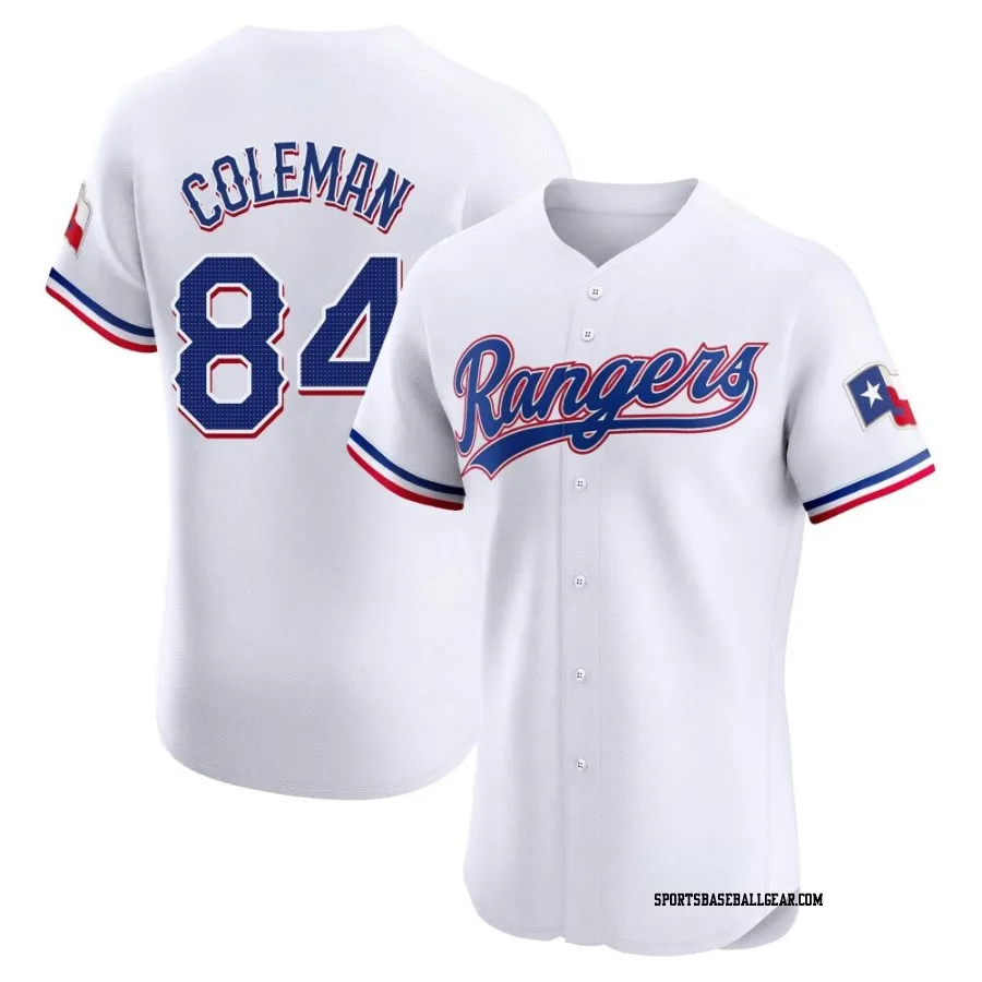 Carson Coleman Men's Texas Rangers White Elite Home Jersey