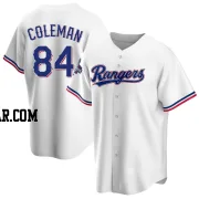 Carson Coleman Men's Texas Rangers White Replica Home 2023 World Series Champions Jersey