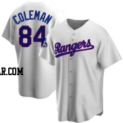 Carson Coleman Men's Texas Rangers White Replica Home Cooperstown Collection 2023 World Series Champions Jersey