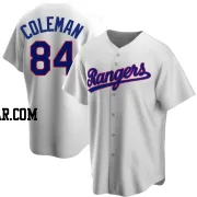 Carson Coleman Men's Texas Rangers White Replica Home Cooperstown Collection Jersey