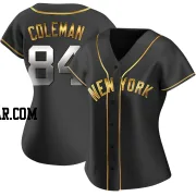 Carson Coleman Women's New York Yankees Black Golden Replica Alternate Jersey