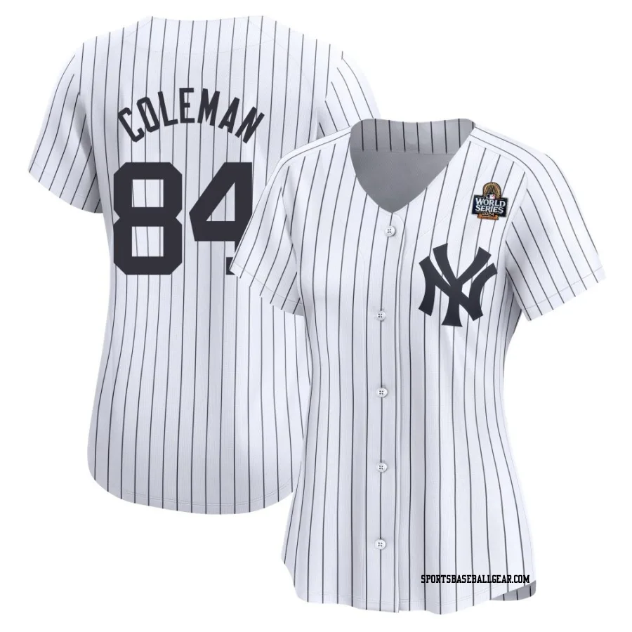 Carson Coleman Women's New York Yankees White Limited Yankee Home 2024 World Series Jersey