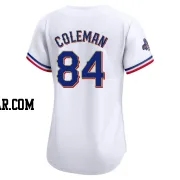 Carson Coleman Women's Texas Rangers Gold Limited White 2024 Collection Jersey