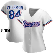 Carson Coleman Women's Texas Rangers White Authentic Home 2023 World Series Champions Jersey