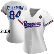 Carson Coleman Women's Texas Rangers White Authentic Home 2023 World Series Jersey