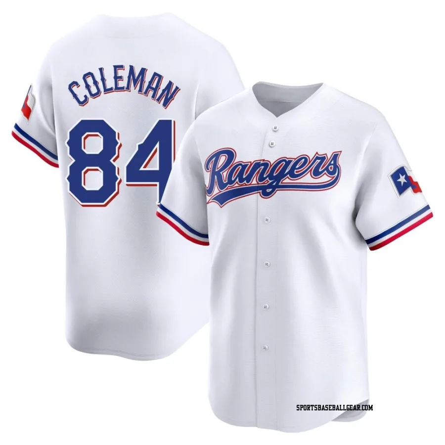 Carson Coleman Youth Texas Rangers White Limited Home Jersey