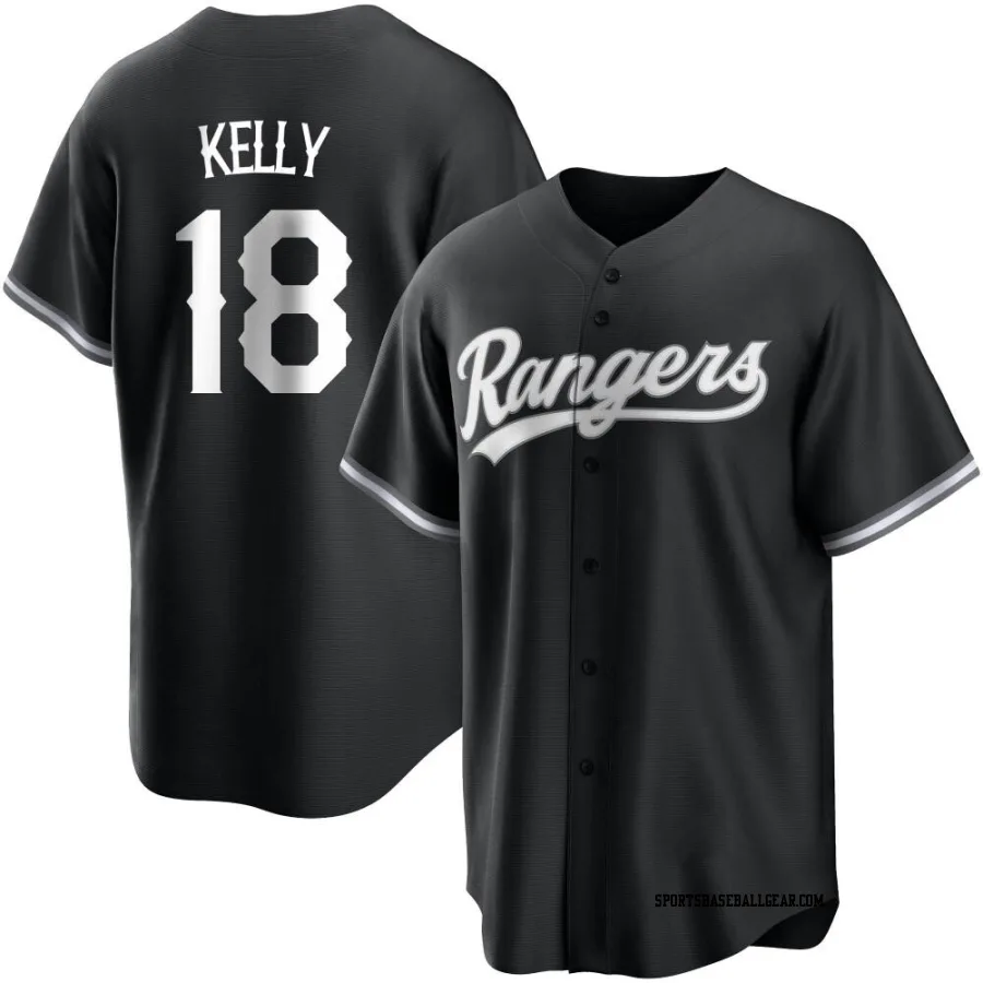 Carson Kelly Men's Texas Rangers Black/White Replica Jersey