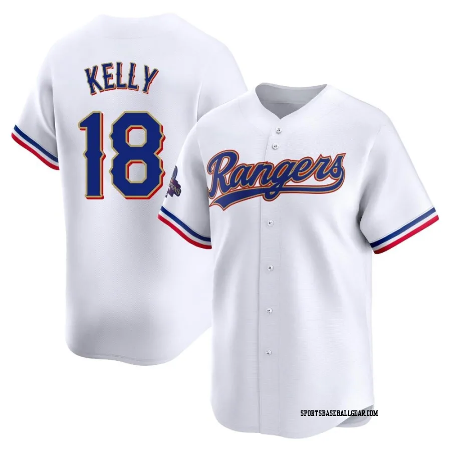 Carson Kelly Men's Texas Rangers Gold Limited White 2024 Collection Jersey