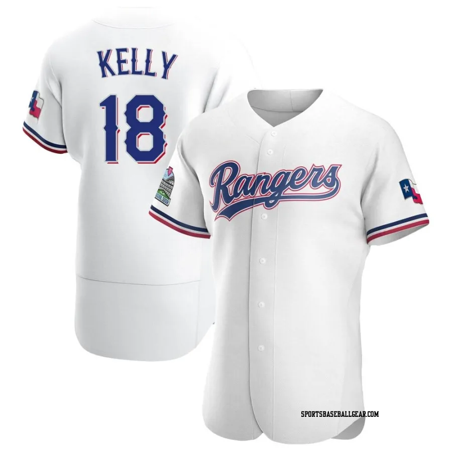 Carson Kelly Men's Texas Rangers White Authentic Home Jersey