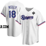 Carson Kelly Men's Texas Rangers White Replica Home 2023 World Series Jersey