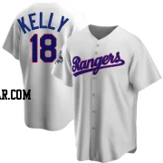 Carson Kelly Men's Texas Rangers White Replica Home Cooperstown Collection 2023 World Series Champions Jersey