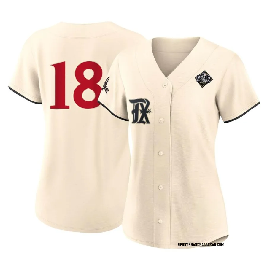 Carson Kelly Women's Texas Rangers Cream Authentic 2023 City Connect 2023 World Series Jersey