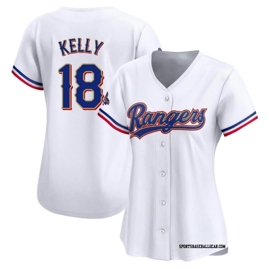 Carson Kelly Women's Texas Rangers Gold Limited White 2024 Collection Jersey