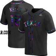 Carson Kelly Youth Texas Rangers Black Holographic Replica Alternate 2023 World Series Jersey