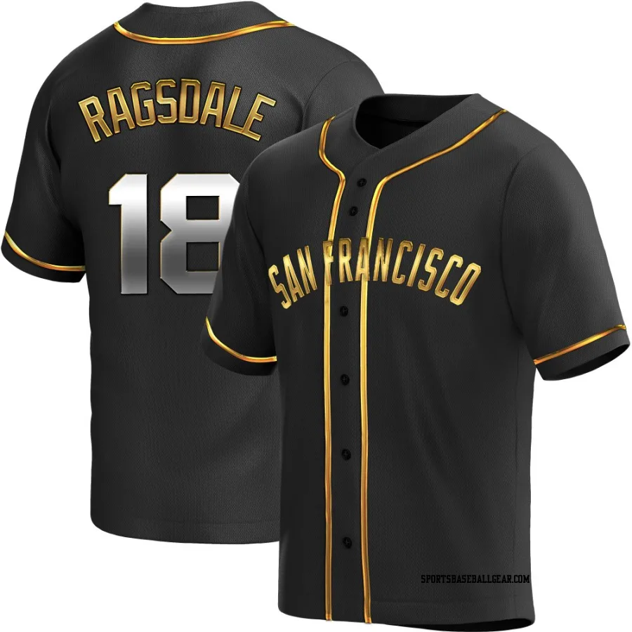 Carson Ragsdale Men's San Francisco Giants Black Golden Replica Alternate Jersey