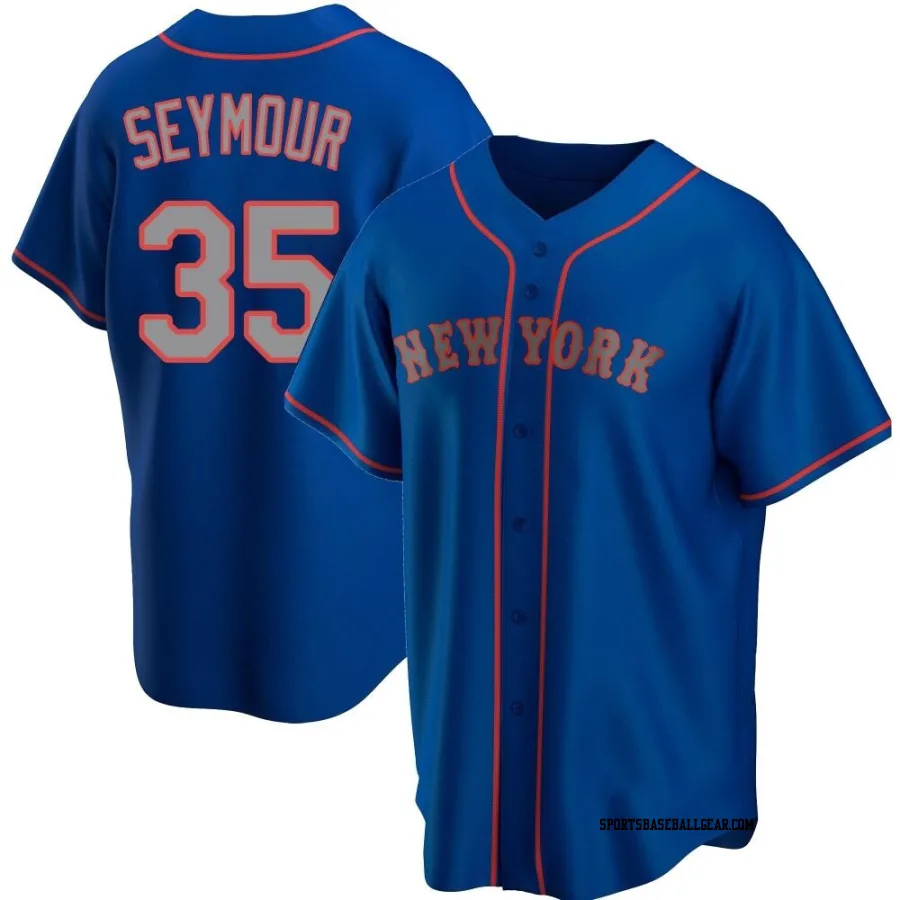 Carson Seymour Men's New York Mets Royal Replica Alternate Road Jersey