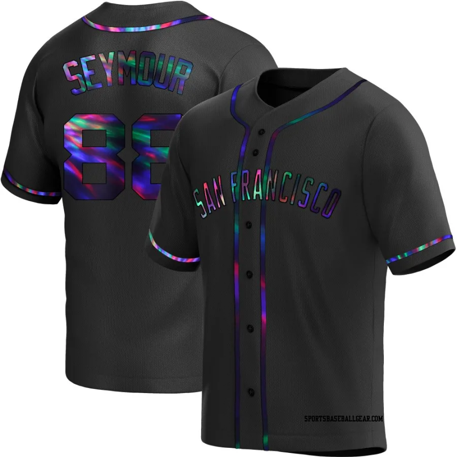 Carson Seymour Men's San Francisco Giants Black Holographic Replica Alternate Jersey