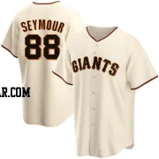 Carson Seymour Men's San Francisco Giants Cream Replica Home Jersey