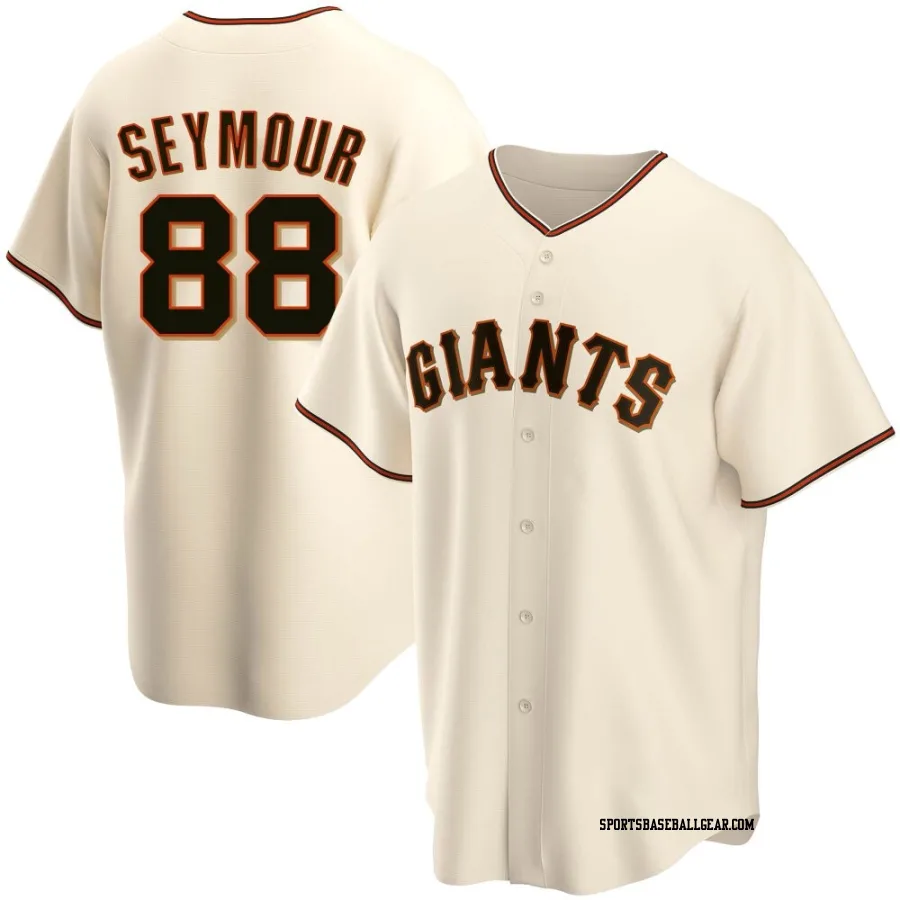 Carson Seymour Men's San Francisco Giants Cream Replica Home Jersey