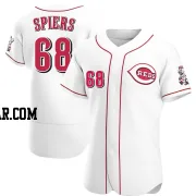 Carson Spiers Men's Cincinnati Reds White Authentic Home Jersey