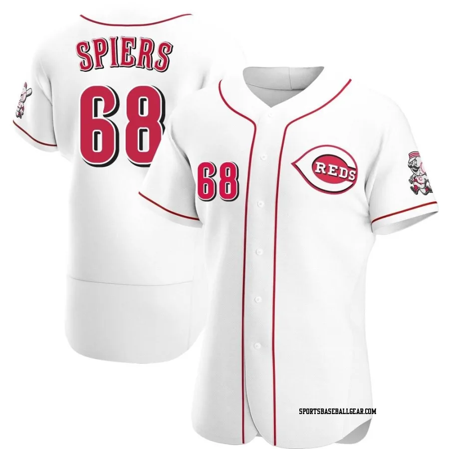 Carson Spiers Men's Cincinnati Reds White Authentic Home Jersey