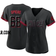 Carson Spiers Women's Cincinnati Reds Black Authentic 2023 City Connect Jersey