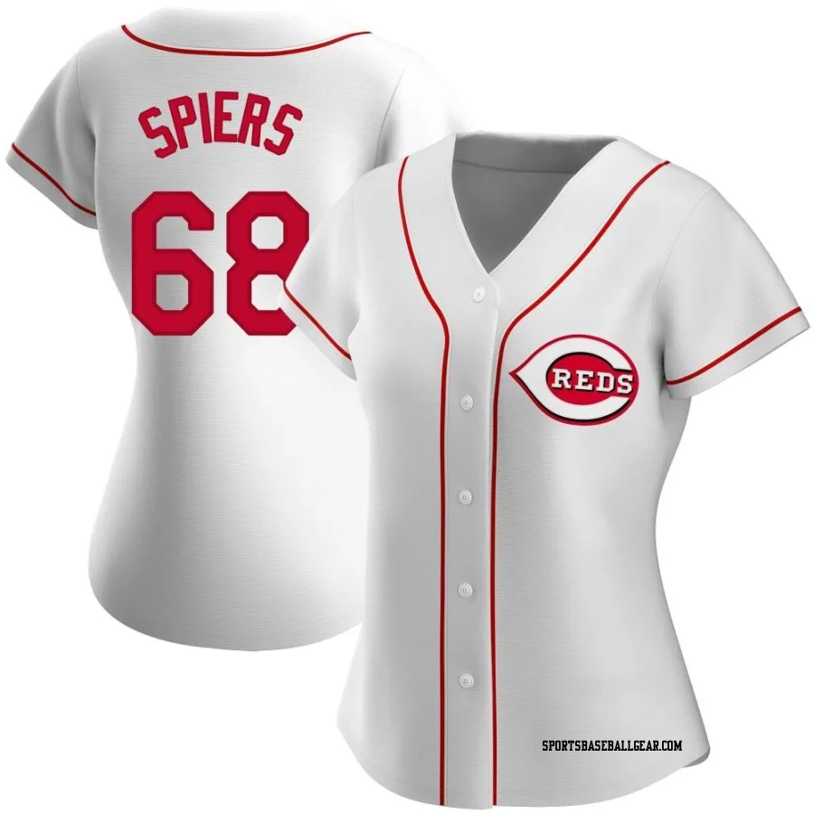 Carson Spiers Women's Cincinnati Reds White Replica Home Jersey