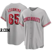 Casey Legumina Men's Cincinnati Reds Gray Replica Road Jersey