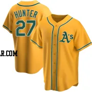 Catfish Hunter Men's Oakland Athletics Gold Replica Alternate Jersey