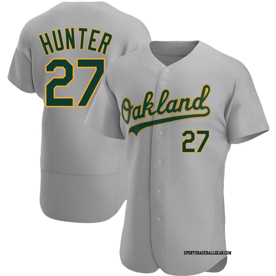 Catfish Hunter Men's Oakland Athletics Gray Authentic Road Jersey