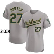 Catfish Hunter Men's Oakland Athletics Gray Elite Road Jersey