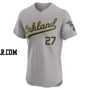 Catfish Hunter Men's Oakland Athletics Gray Elite Road Jersey