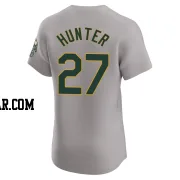 Catfish Hunter Men's Oakland Athletics Gray Elite Road Jersey