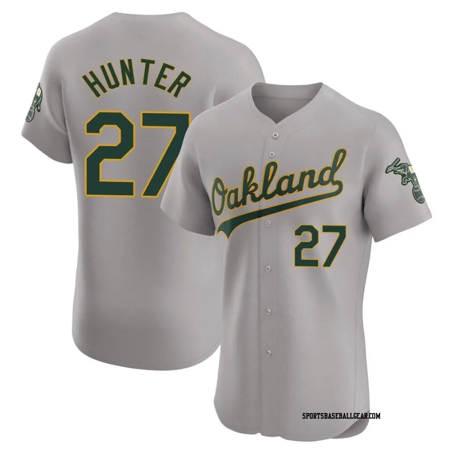 Catfish Hunter Men's Oakland Athletics Gray Elite Road Jersey