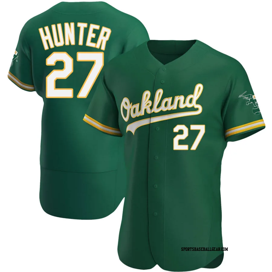 Catfish Hunter Men's Oakland Athletics Green Authentic Kelly Alternate Jersey