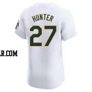 Catfish Hunter Men's Oakland Athletics White Elite Home Jersey