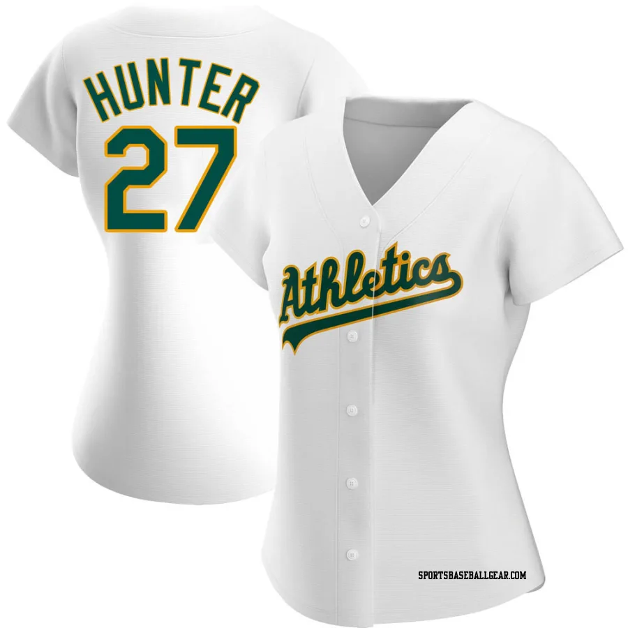 Catfish Hunter Women's Oakland Athletics White Authentic Home Jersey