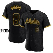 Cavan Biggio Men's Atlanta Braves Black Authentic Snake Skin City Jersey