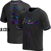 Cavan Biggio Men's Atlanta Braves Black Holographic Replica Alternate Jersey