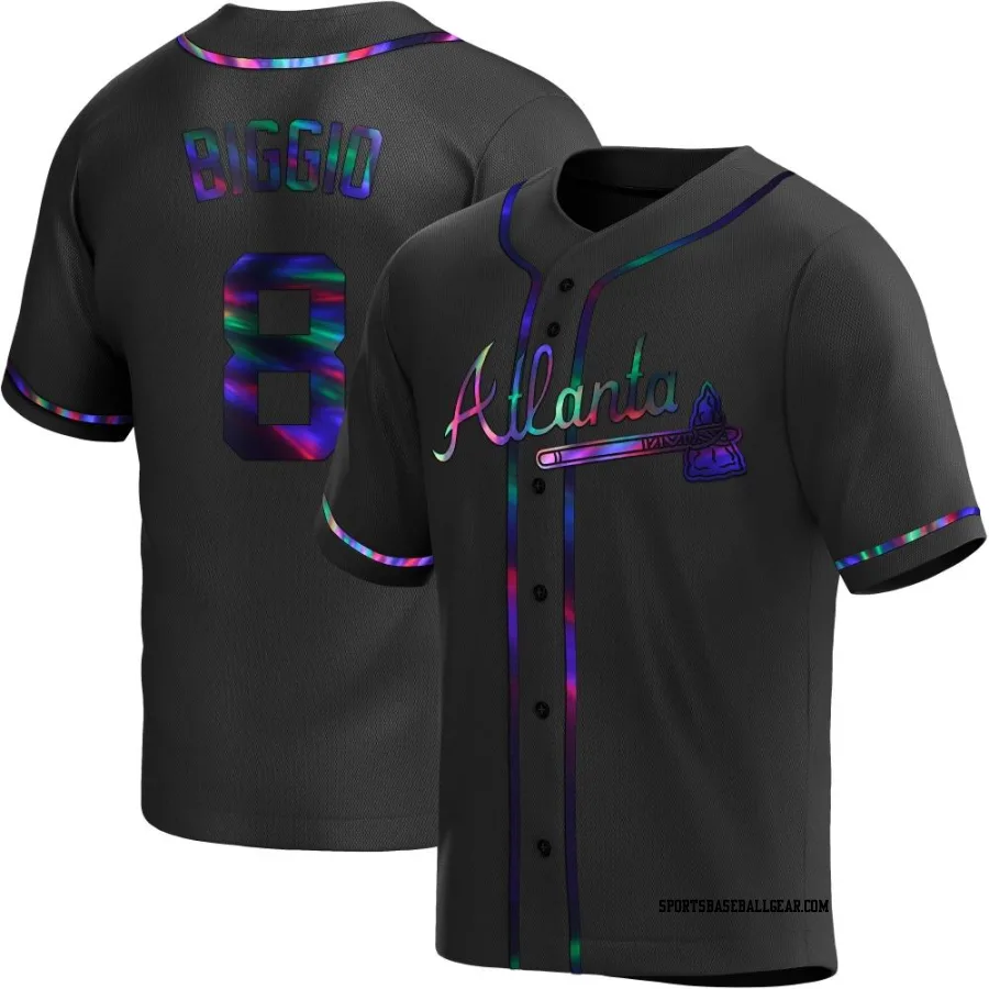 Cavan Biggio Men's Atlanta Braves Black Holographic Replica Alternate Jersey