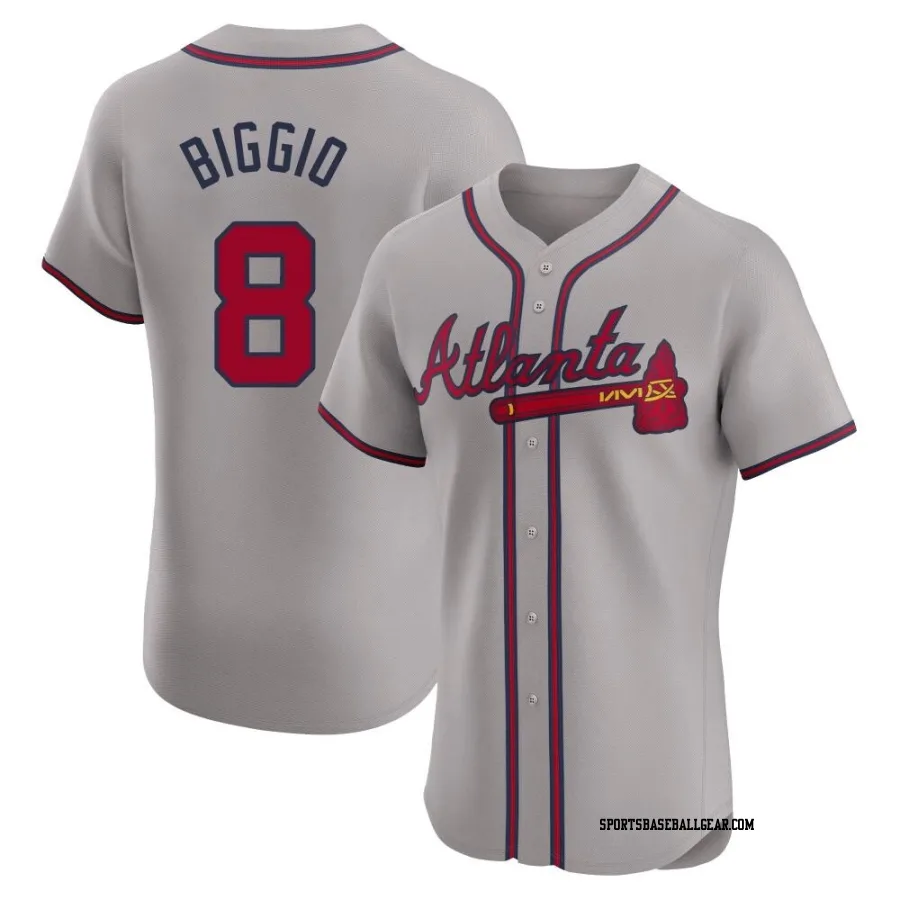 Cavan Biggio Men's Atlanta Braves Gray Elite Road Jersey