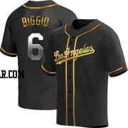 Cavan Biggio Men's Los Angeles Dodgers Black Golden Replica Alternate Jersey