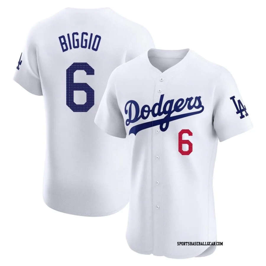 Cavan Biggio Men's Los Angeles Dodgers White Elite Home Jersey