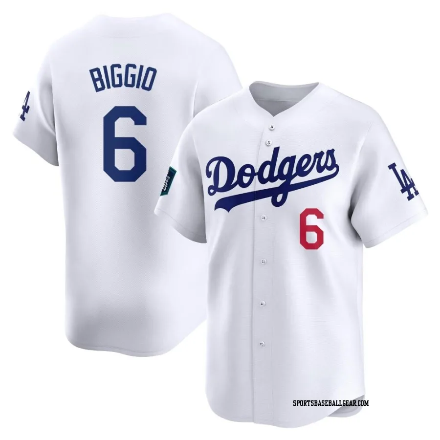 Cavan Biggio Men's Los Angeles Dodgers White Limited 2024 World Tour Seoul Series Home Jersey