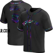 Cavan Biggio Men's Toronto Blue Jays Black Holographic Replica Alternate Jersey