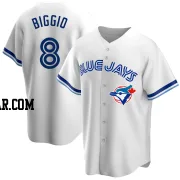 Cavan Biggio Men's Toronto Blue Jays White Replica Home Cooperstown Collection Jersey