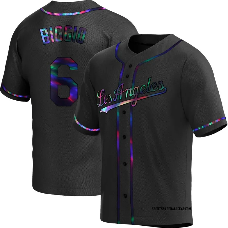 Cavan Biggio Youth Los Angeles Dodgers Black Holographic Replica Alternate Jersey